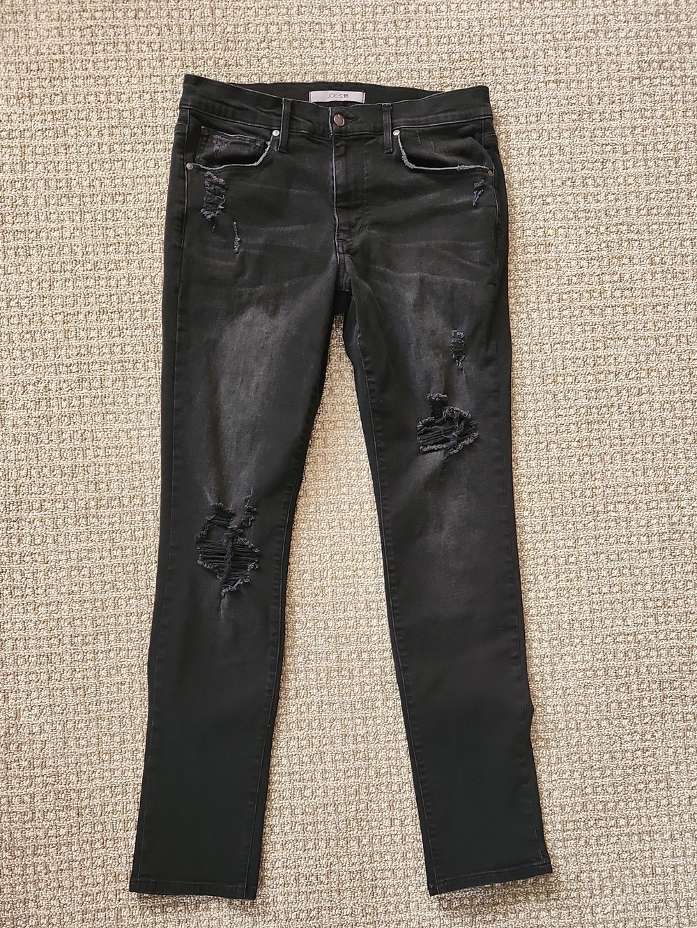 Joe's Jeans Mens The Asher Slim Fit Distressed Black Jeans Size 31 X 32